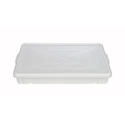 Лоток для теста 665х440х90 мм с крышкой белый ПП - изображение 2