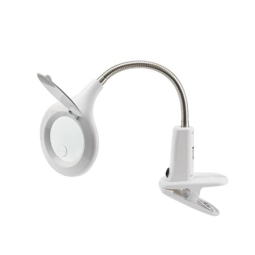 Лупа настольная REXANT 31-0244 3D+12D с подсветкой 60 LED, прищепка, ø100мм белая - изображение 2