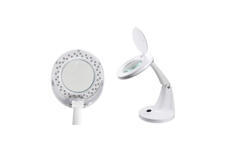 Лупа настольная REXANT 31-0245 3D с подсветкой 30 SMD LED, ø100мм, белая