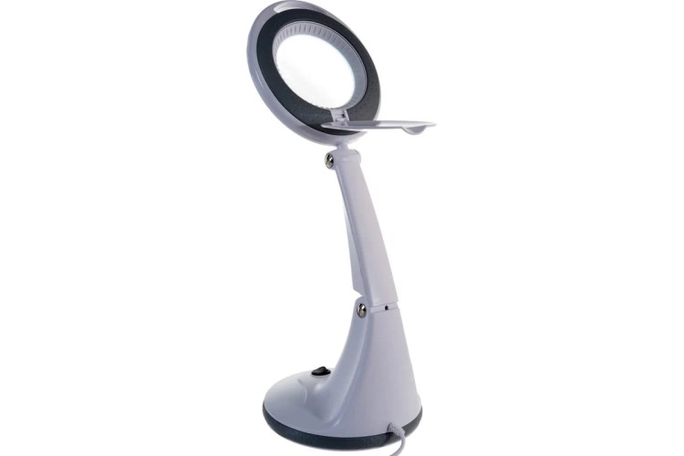 Лупа настольная REXANT 31-0245 3D с подсветкой 30 SMD LED, ø100мм, белая - изображение 2