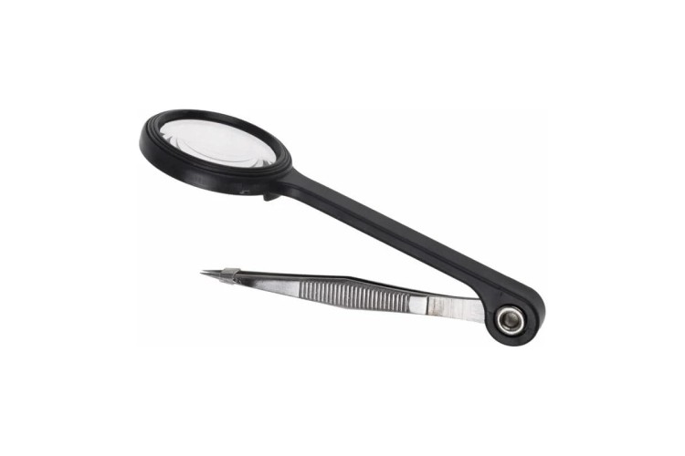 Лупа REXANT 12-0411 ручная, увеличение 8х, ø24мм, с пинцетом - изображение 2