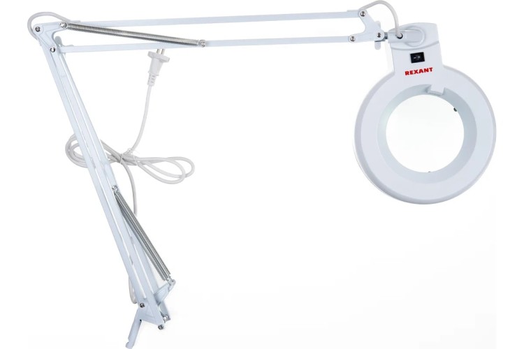 Лупа REXANT 31-0001 на струбцине круглая 3D с подсветкой, ø127мм