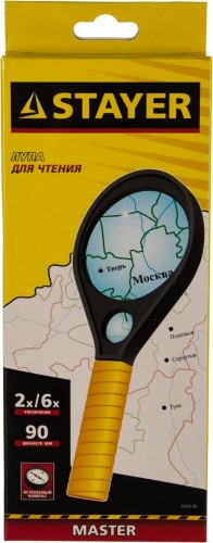 Лупа STAYER MASTER пластиковый корпус, 2-х/6-и кратное увеличение, ди 40530-90 - изображение 3