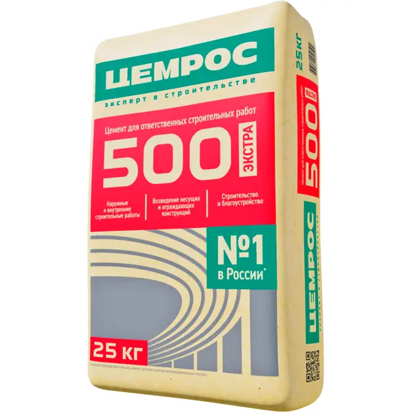 Цемент Цемрос M500 ЦЕМ I 42.5 Н 25 кг - изображение 2