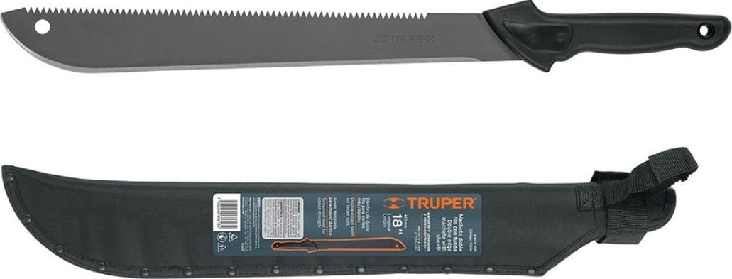 Мачете TRUPER MACH-18B двустороннее 450 мм с чехлом 11386