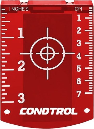 Магнитная мишень для лазерного нивелира CONDTROL красная 1-7-010