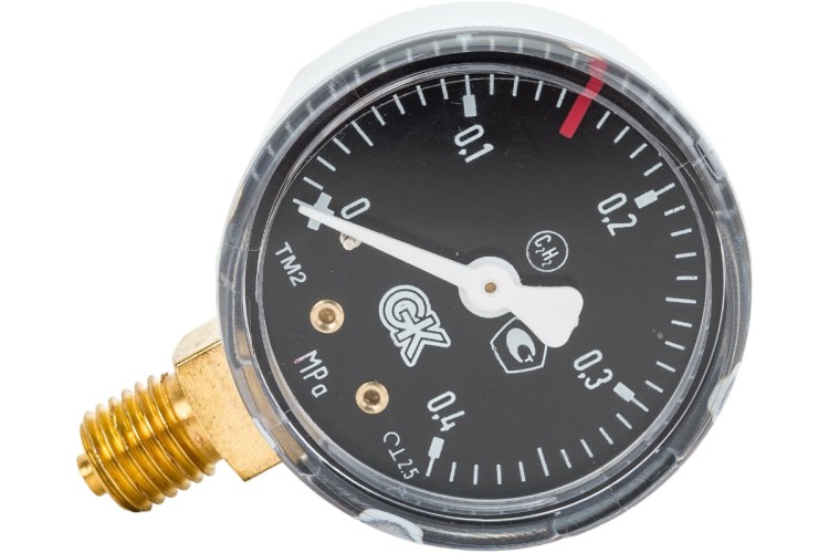 Манометр ацетиленовый KRASS ТМ-2 0,4 МПа, 50 мм, М12х1,5, ПОВЕРЕННЫЙ 2190101PV - изображение 2