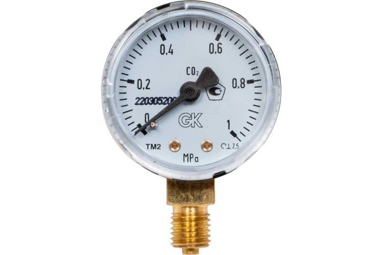 Манометр газовый KRASS ТМ-2 1,0 МПа, 50 мм, М12х1,5, ПОВЕРЕННЫЙ 2190103PV