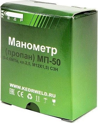 Манометр Кедр МП-50 Пропан, (0-0,6 мпа, кл.2,5, м12х1,5) с3н8-у 1240005 - изображение 3
