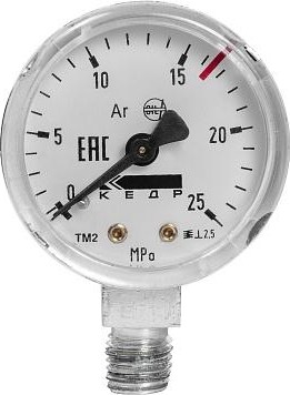 Манометр Кедр ТМ2 Аргон, (0-25 мпа, кл.2,5, м12х1,5) ar-у 8019416