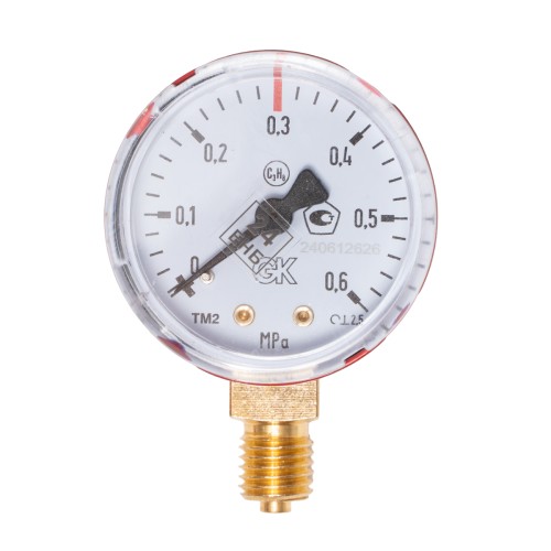 Манометр пропановый KRASS ТМ-2 0,6 МПа, 50 мм, М12х1,5, ПОВЕРЕННЫЙ 2190108PV