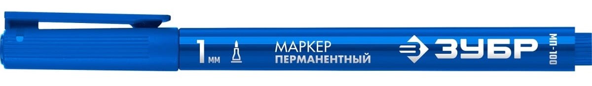 Маркер перманентный ЗУБР МП-100 1 мм, заостренный, синий  06320-7 - изображение 2