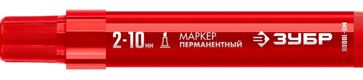 Маркер перманентный ЗУБР МП-1000К 2-10 мм, клиновидный, красный  06333-3 - изображение 2