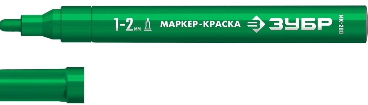 Маркер ЗУБР МК-200 1 мм, круглый, зеленый 06326-4
