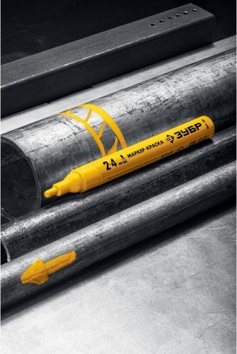 Маркер ЗУБР ПРОФЕССИОНАЛ мк-400 желтый, 2-4 мм круглый наконечник 06325-5 - изображение 2