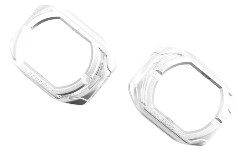 Маски MTF LIGHT №03S для Bi-LED линз 3" прямоугольные, хром. 2шт. MK03S - изображение 2