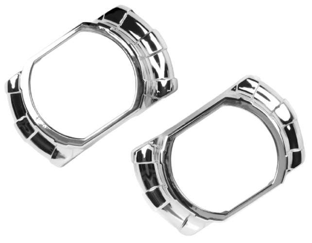 Маски MTF LIGHT №44 для Bi-LED линз 3" под прямоугольные линзы, хром MK44C - изображение 2