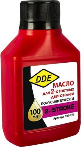 Масло для 2-тактных двигателей DDE 0,1 л красное, полусинтетическое 909-273