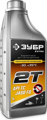 Масло для 2-тактных двигателей ЗУБР EXTRA 2Т полусинтетическое 1 л. 70601-1
