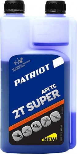 Масло для 2-тактных двигателей PATRIOT Super Active 2T 0,946 л полусинтетическое с дозатором 850030569