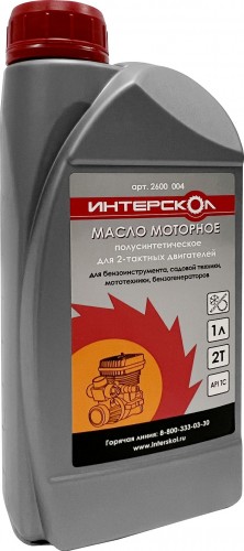 Масло для 2-тактных двигателей ИНТЕРСКОЛ 1 л  полусинтетическое 2600 004