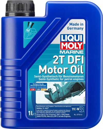 Масло для 2-тактных лодочных моторов LIQUI MOLY Marine 2T DFI Motor Oil 1 л 25088 полусинтетическое 25088