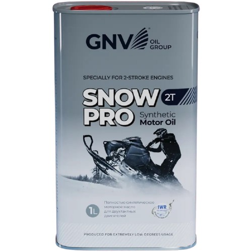 Масло для 2-тактных снегоходов GNV SNOW PRO 2T 1 л, синтетическое (металл. канистра) GSP2T013114101654200001 - изображение 2