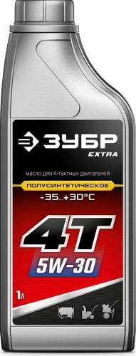 Масло для 4-тактных бензиновых двигателей ЗУБР EXTRA 4Т-5W30 полусинтетическое 1 л. 70612-1 - изображение 2