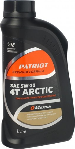 Масло для 4-тактных бензиновых двигателей PATRIOT G-Motion SAE 5W30 4Т ARCTIC полусинт. 1 л 850030100