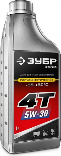 Масло для 4-тактных бензиновых двигателей ЗУБР EXTRA 4Т-5W30 полусинтетическое 1 л. 70612-1