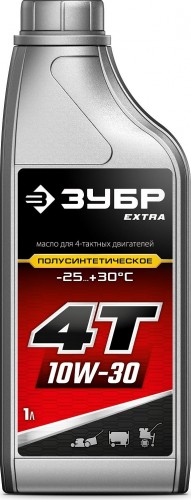 Масло для 4-тактных бензиновых двигателей ЗУБР EXTRA 4Т-10W30 полусинтетическое 1 л. 70610-1 - изображение 2