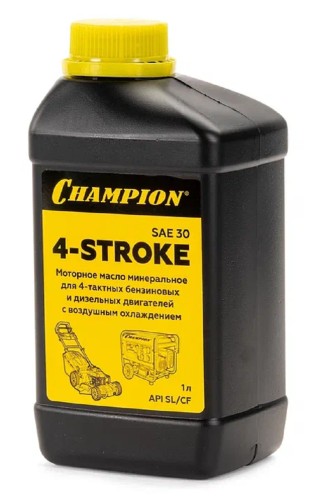 Масло для 4-тактных бензиновых двигателей CHAMPION SAE-30 1 л минеральное 952852 - изображение 4