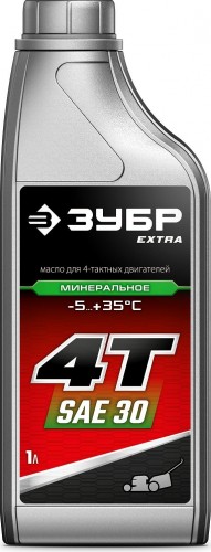 Масло для 4-тактных бензиновых двигателей ЗУБР EXTRA 4Т-30 минеральное, 1 л 70613-1 - изображение 2