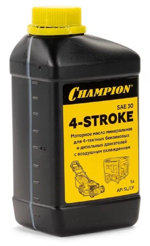 Масло для 4-тактных бензиновых двигателей CHAMPION SAE-30 1 л минеральное 952852 - изображение 3