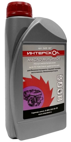 Масло для 4-тактных двигателей ИНТЕРСКОЛ 1 л полусинтетическое 2600 007