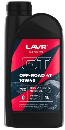 Масло для мотоциклов LAVR MOTO GT OFF ROAD 4T 10W40 SM, 1 л Ln7723
