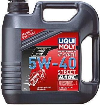 Масло для мотоциклов LIQUI MOLY SAE  5W40 Motorbike 4T Synth Street Race  4 л 8070 / 1685 синтетическое 8070