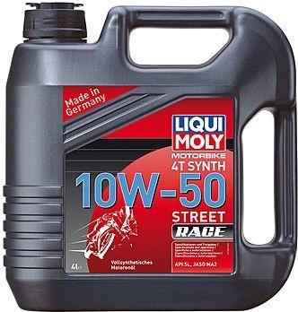 Масло для мотоциклов LIQUI MOLY SAE 10W50 Motorbike 4T Synth Street Race   4 л 7508/1686 синтетическое 1686/7508