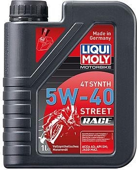 Масло для мотоциклов LIQUI MOLY SAE  5W40 Motorbike 4T Synth Street Race  1 л 2592 синтетическое 2592