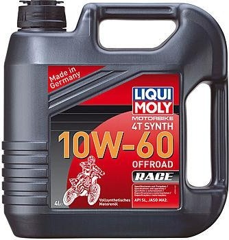 Масло для мотоциклов LIQUI MOLY SAE 10W60 Motorbike 4T Synth Offroad Race 4 л 3054 синтетическое 3054