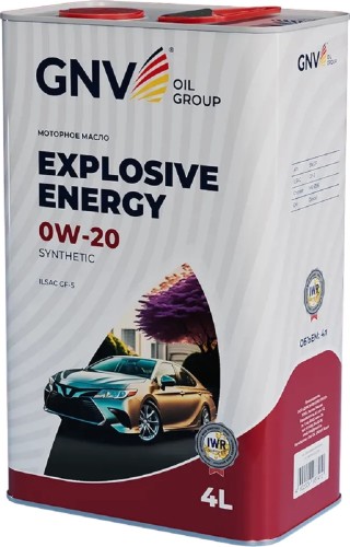 Масло моторное GNV Explosive Energy 0W20 Synthetic 4 л (металл. канистра) GEE1M10453040120020004