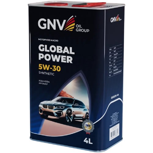 Масло моторное GNV Global Power 5W30 Synthetic 4 л (металл. канистра) GGP1M11064010130530004