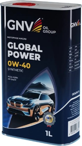 Масло моторное GNV Global Power 0W40 Synthetic 1 л (металл. канистра) GGP1M11064010130040001