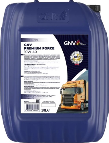 Масло моторное GNV Premium Force 10W40 20 л GPF1011404014511040020 - изображение 2