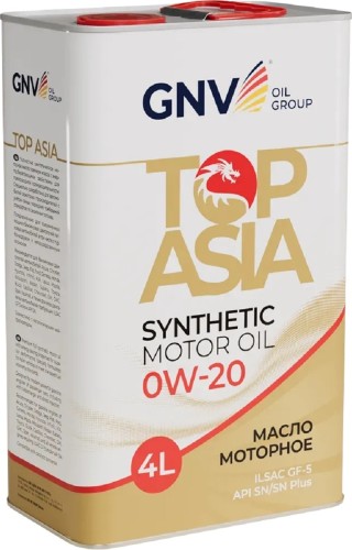 Масло моторное GNV Top Asia 0W20 4 л (металл. канистра) GTA1011884020010020004 - изображение 3