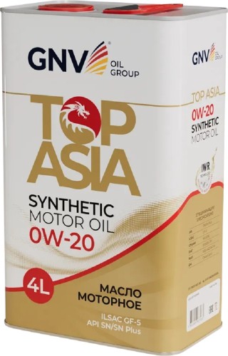 Масло моторное GNV Top Asia 0W20 4 л (металл. канистра) GTA1011884020010020004