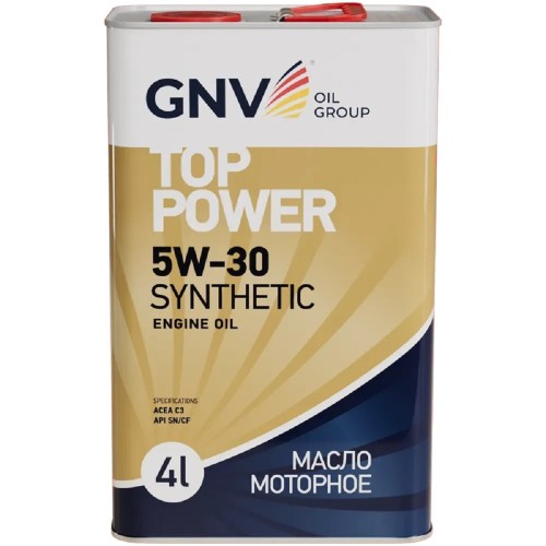 Масло моторное GNV Top Power 5W30 Synthetic 4 л (металл. канистра) GTP1011872020010530004 - изображение 2