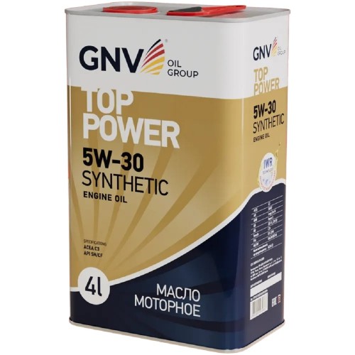 Масло моторное GNV Top Power 5W30 Synthetic 4 л (металл. канистра) GTP1011872020010530004