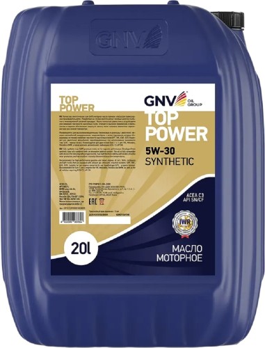 Масло моторное GNV Top Power 5W30 Synthetic 20 л GTP1011872020010530020 - изображение 2