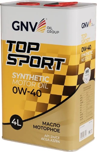 Масло моторное GNV Top Sport 0W40 4 л (металл. канистра) GTS1021802010010040004